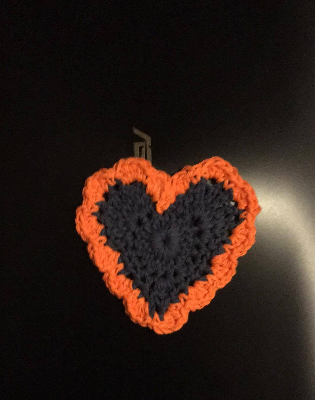Navy & Orange Heart Coaster