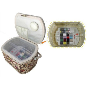 Michley Owl-Patterned Sewing Basket with 41-Piece Sewing Kit