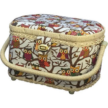 Load image into Gallery viewer, Michley Owl-Patterned Sewing Basket with 41-Piece Sewing Kit
